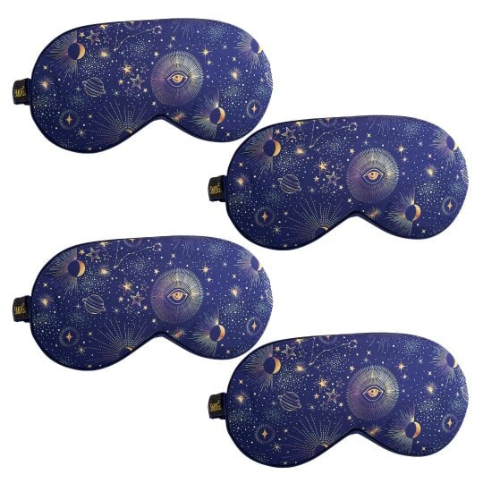 Satin Sleep Mask Multipack Sets - Various Designs - Blue Celestial