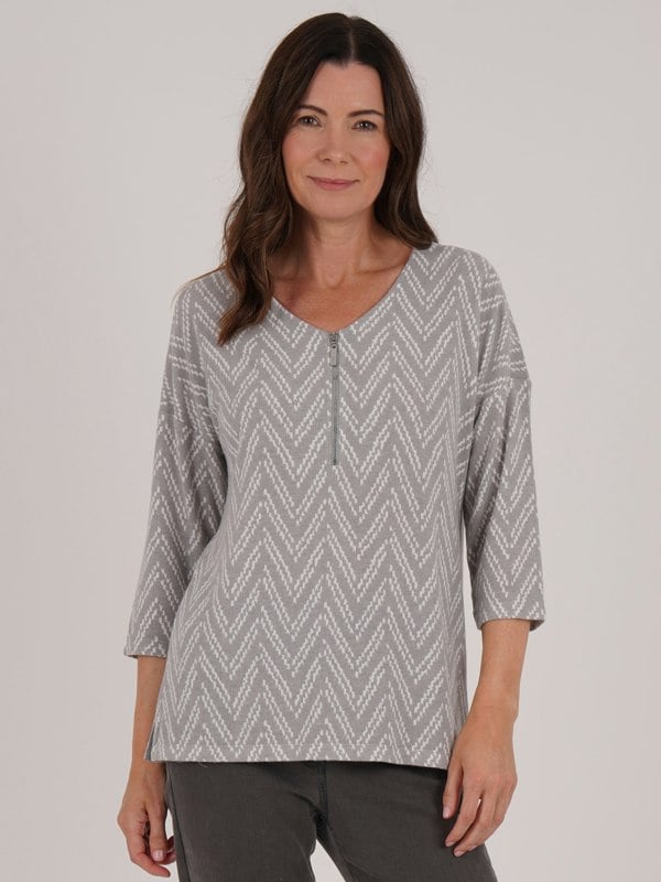 TIGI-Wear Chevron Zip Front Top