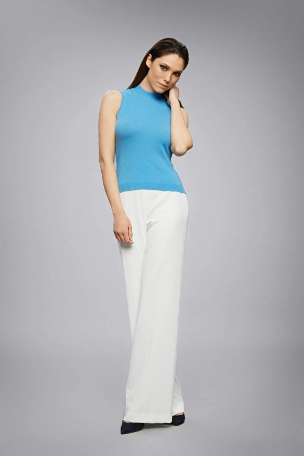 Rumour London Erin sky blue merino wool sleeveless top