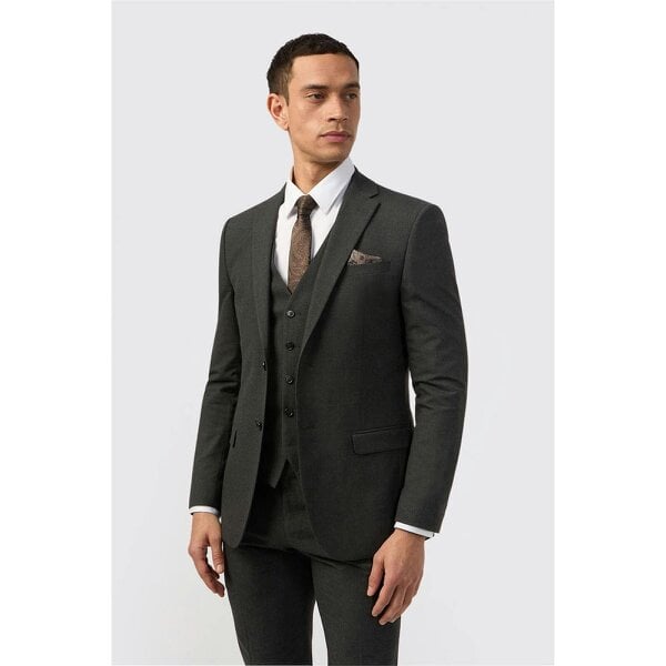 Limehaus Slim Fit Charcoal Stretch Jacket