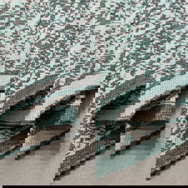 Meekly Indoor & Outdoor Reversible Green Rug