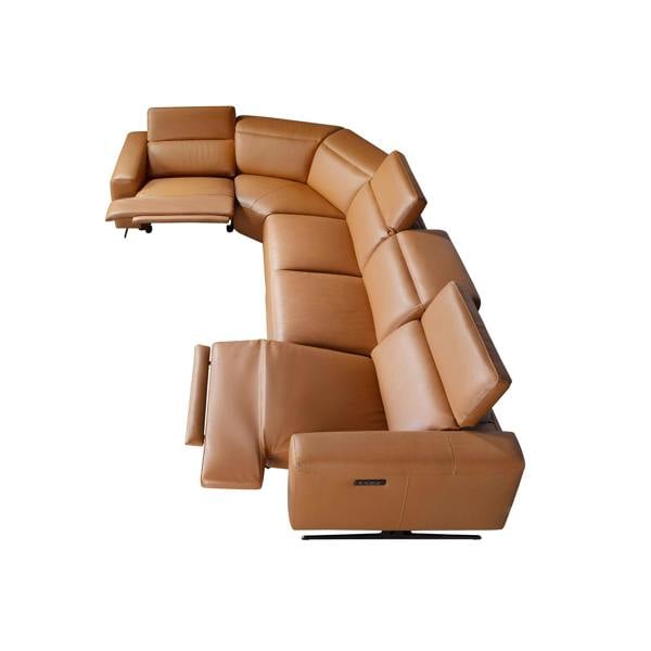 Angel Cerdá Brown leather modular relax corner sofa 6263