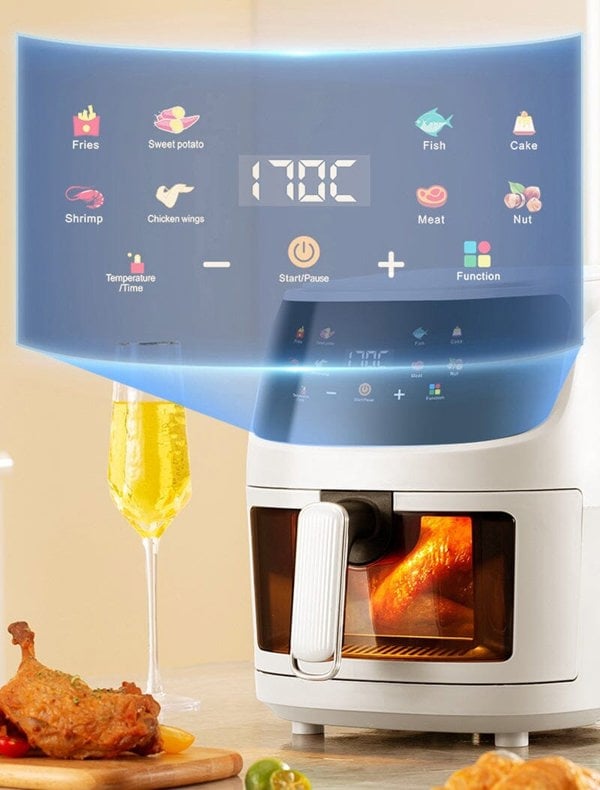 8L Digital Smart Air Fryer with Visible Window Kitchen Appliances Living and Home