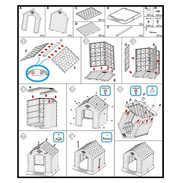 HugglePets Plastic Dog Kennel with Base