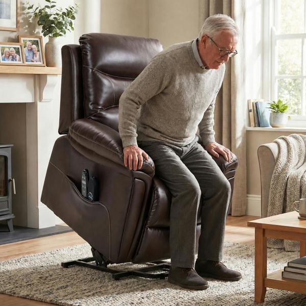 HOMCOM Riser Recliner Chair with Massage and Heat, Recliner Armchair, Brown
