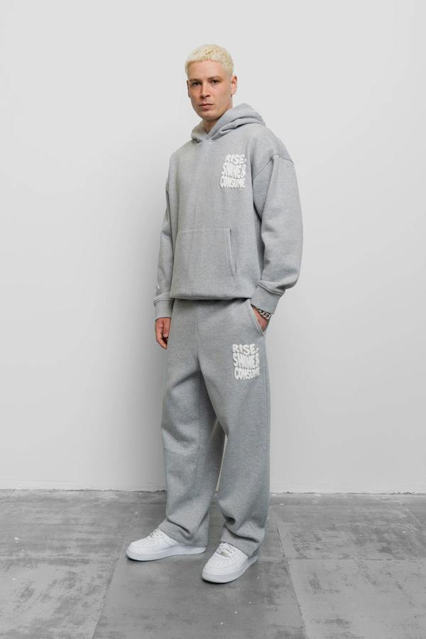 Fresh Couture Fresh Flavours Rise Shine Consume Hoodie - Light Grey Marl