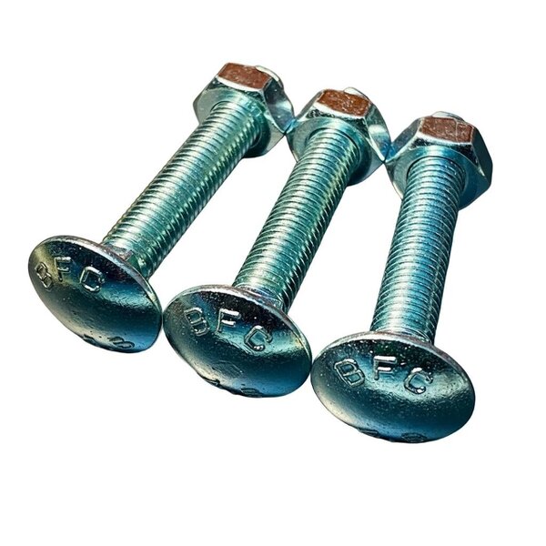 Fixaball M10 Coach Cup Carriage Bolts Full Nuts BZP Zinc 4.8 Steel