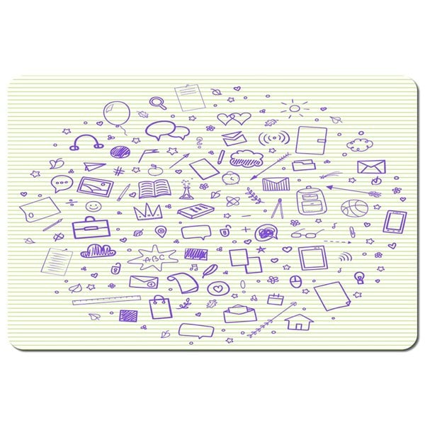 Benjamin Tate Design Abstract line pattern with school supplies (Placemat)