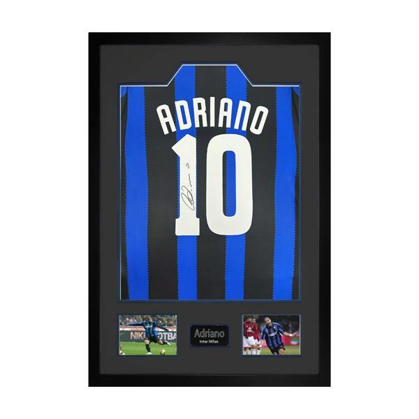Adriano Signed Inter Milan Shirt Premium Frame