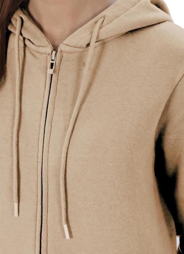 Smart Living Ladies Zip Through Hoodie - Toffee
