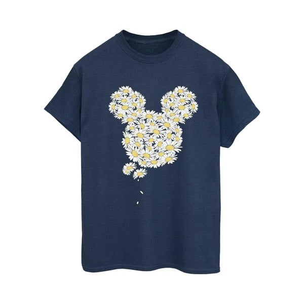 Disney Womens/Ladies Mickey Mouse Chamomile Head Cotton Boyfriend T-Shirt - Navy Blue