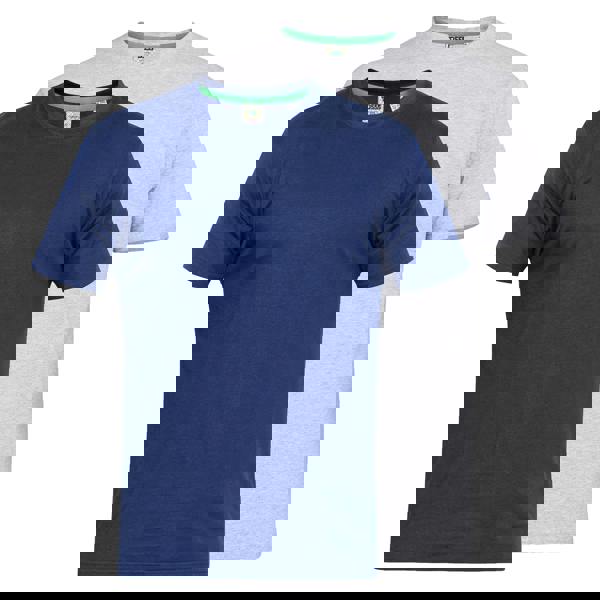 Duke Mens D555 Fenton Kingsize T-Shirt (Pack Of 2) - Navy/Grey - 