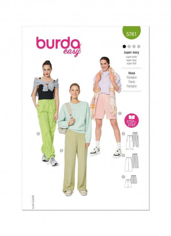 Burda Sewing Pattern 5761 Trousers For Women, 8-22 (34-48) - Easy
