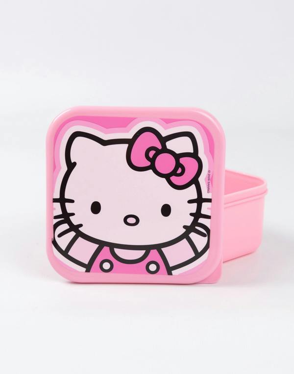 Hello Kitty Girls Pink Character Lunch Bag Bottle and 3 Snack Pot (One Size)