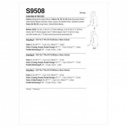 Simplicity Sewing Pattern 9508, Bags OS (One Size Only) - Intermediate