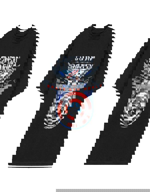 Marvel Brave New World Mens Black Captain America Short Sleeved T-Shirt