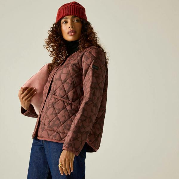 Regatta Womens/Ladies Maia Shadow Flower Quilted Jacket - Dark Cherry - 