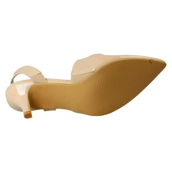 Spot On Ladies Spot On Slip On Pointed Summer Strappy Low Heeled Shoes F90145