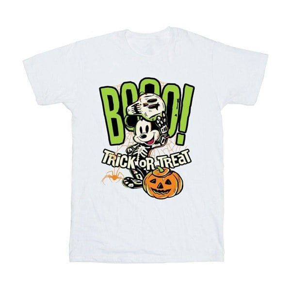 Disney Mens Boo Trick Or Treat Mickey Mouse Cotton T-Shirt - White