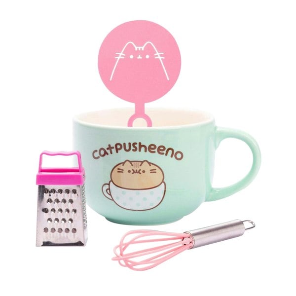 Pusheen Catpusheeno Mug and Stencil Set - Turquoise/Pink