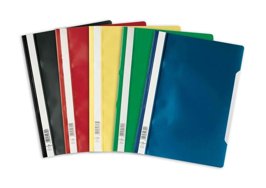 Durable Clear View Project Folder Document Report File | 25 Pack | A4 Assorted