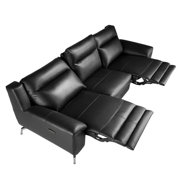 Angel Cerdá Black leather relax sofa 6193/6194