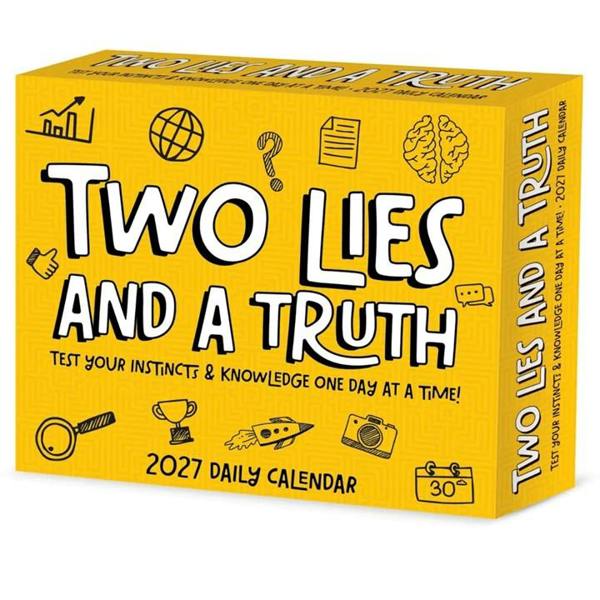 Two Lies and a Truth Desk Calendar 2027, Desk Calendars, Day To View, Humour, Gift