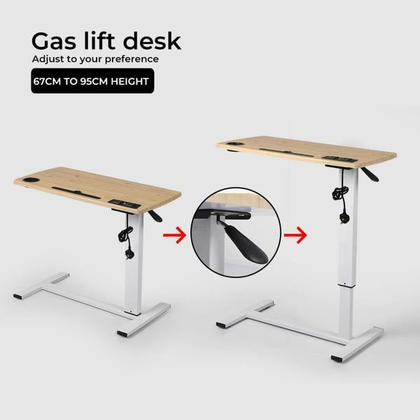 Levede Standing Desk Height Adjustable Stand Over Bed Laptop Table Shelf Electric USB