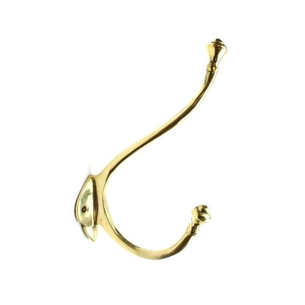 Solid Brass Double Inglemire Coat Hook - 140mm