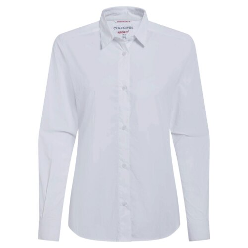 Craghoppers Womens Alma Nosilife Long-Sleeved Shirt - White - White - 100% Mixed