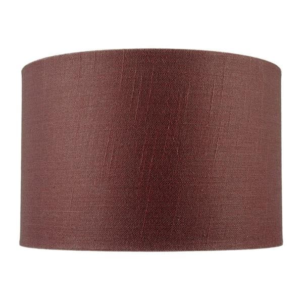 Modern Cinnamon Reddish Brown Textured Linen Fabric Circular Lampshade Image 4