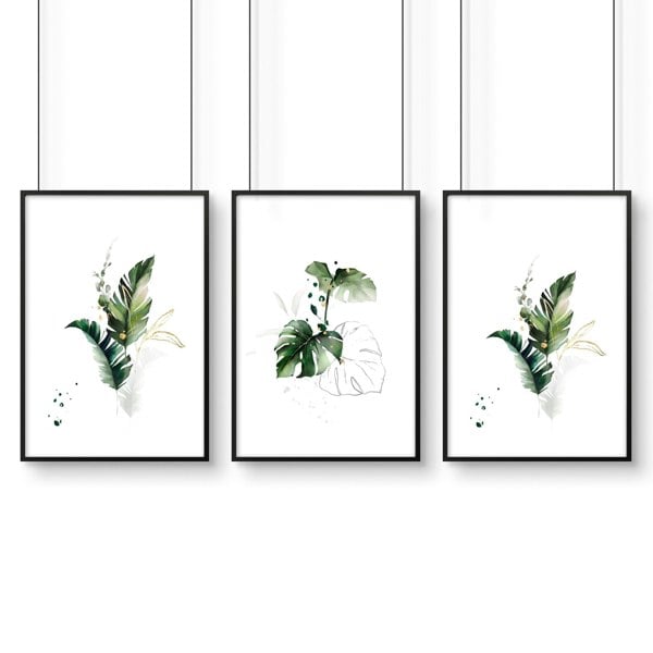 Large pictures for the living room | set of 3 framed wall art