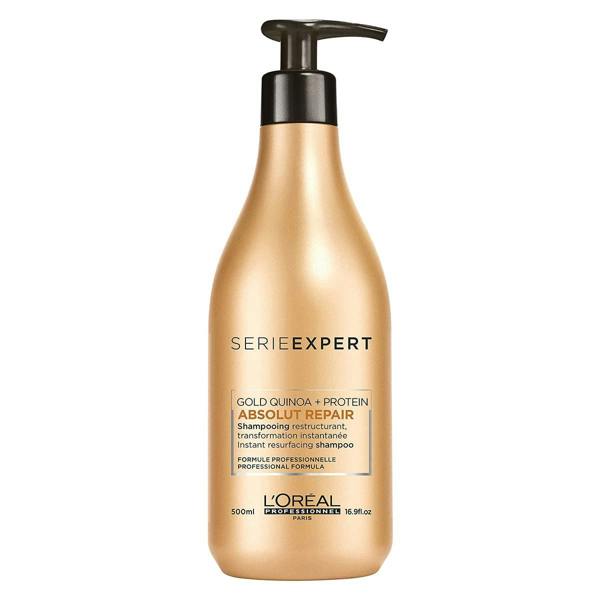 Absolut Repair Gold Protein Shampoo is a professional instant restructuring shampoo for dry and very damaged hair.
