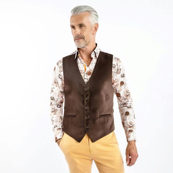 VIBRANT VELVET WAISTCOAT - Premium Men's Patterned Shirt by Claudio Lugli | Bold Design, Tailored Fit, Best Printed Shirts