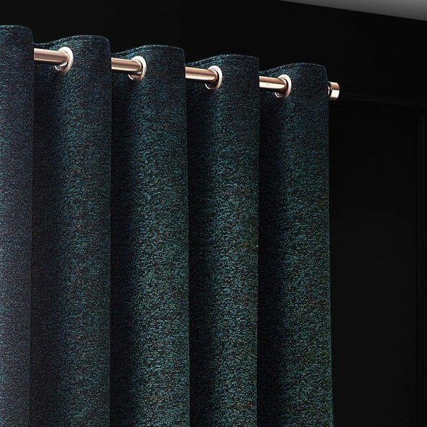 Paoletti New Galaxy Chenille Eyelet Curtains - Emerald