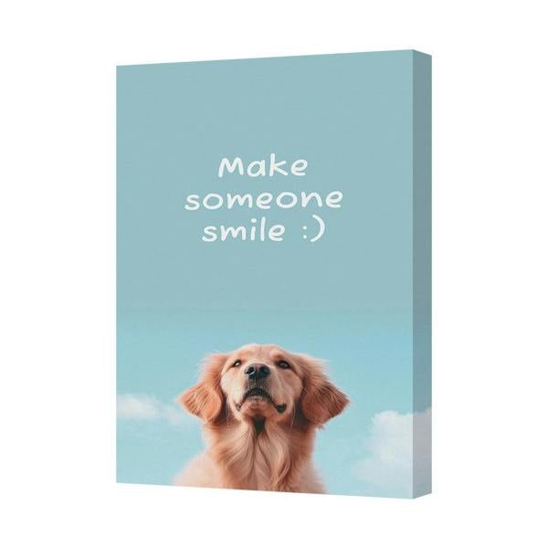 Benjamin Tate Design Make Someone Smile Dog Canvas Print Gallery Wrapped