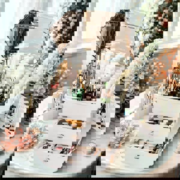 smartbies Large Capacity Makeup Organiser Storage With Drawer Gift for women