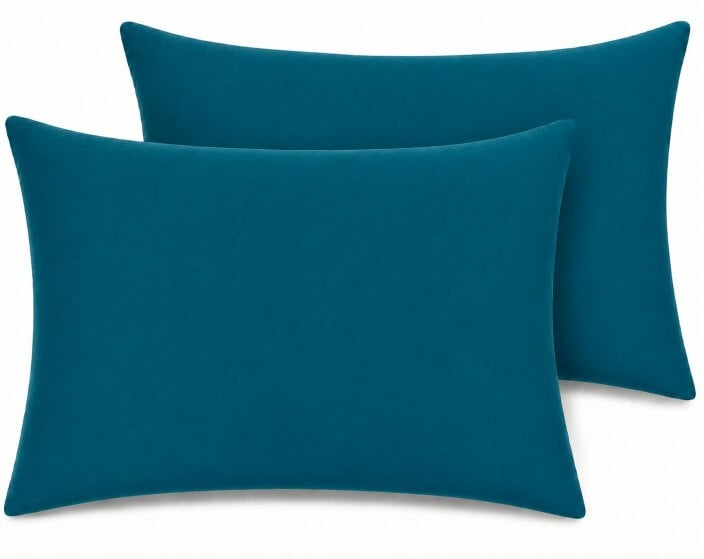Night Zone 180 Thread Count Percale Pillowcases Pair – Crisp Easy Care Bed Linen - Teal