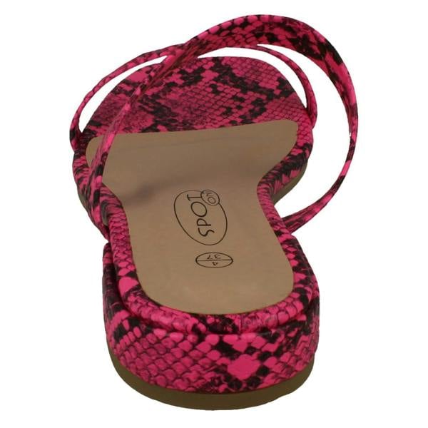 Spot On Ladies Spot On Snake Print Sandals F00254