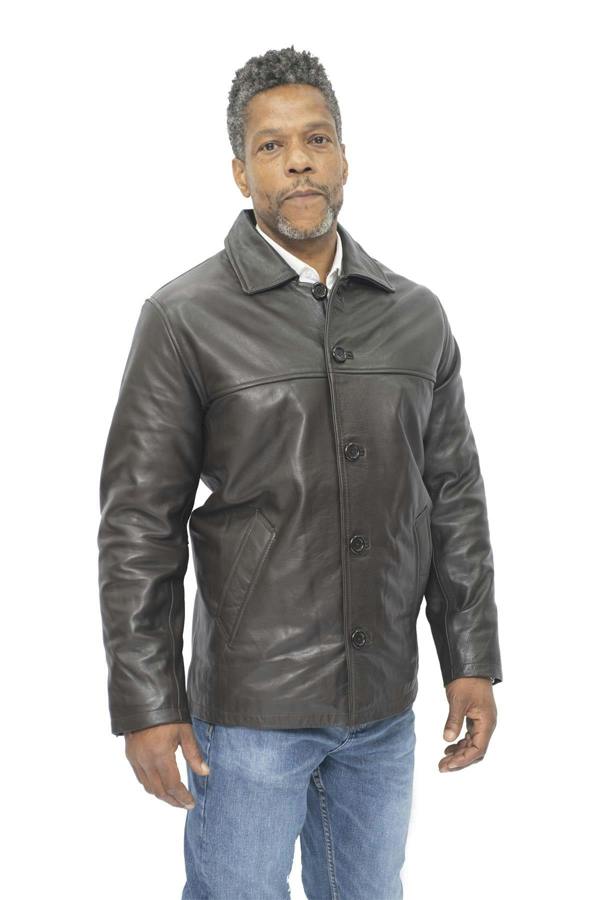 Infinity Leather Mens Cowhide Leather Box Jacket-Mendoza