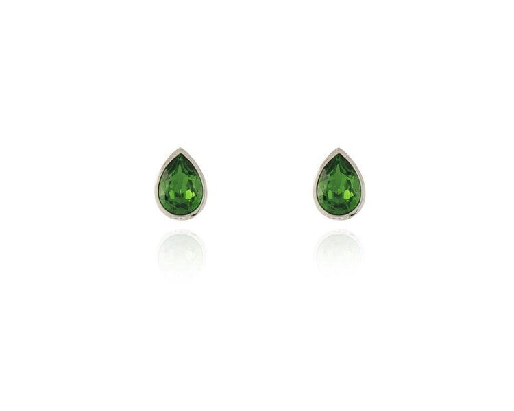 Cachet London Ran Silver Fern Green Earrings