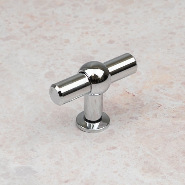 Handle & Home Polished Chrome T-Bar Handle and Knob