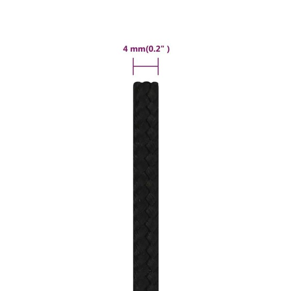 Berkfield Work Rope Black 4 mm 25 m Polyester