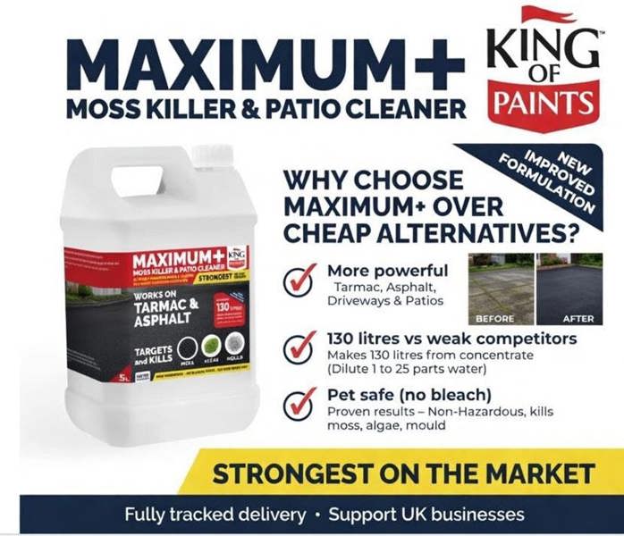 Ideal for roofs, tarmac, patios