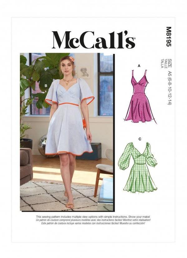 McCalls 8195 Paper Sewing Pattern – Women's Dress, Easy