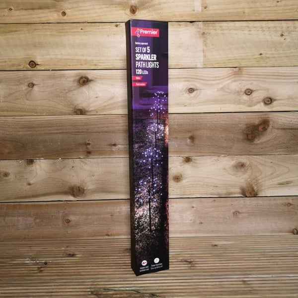 Samuel Alexander 5pcs Premier Battery Operated Multi Function Sparkler Pathfinder Lights 120 Cool White LEDs