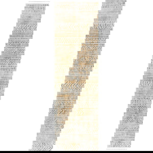 Indoor-Outdoor Reversible Geometric Yellow Rug