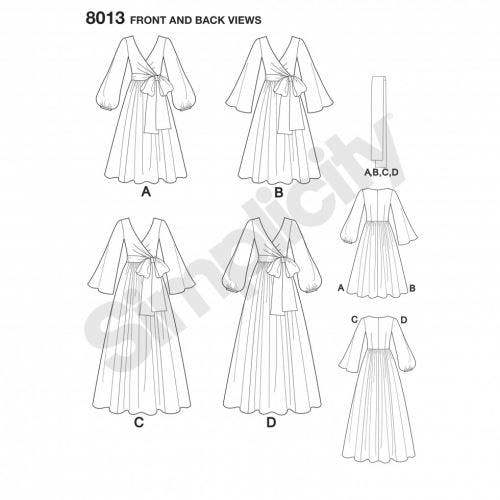 Simplicity Sewing Pattern 8013, Dresses, Vintage Style for Women, H5 (6-8-10-12-14) - Intermediate
