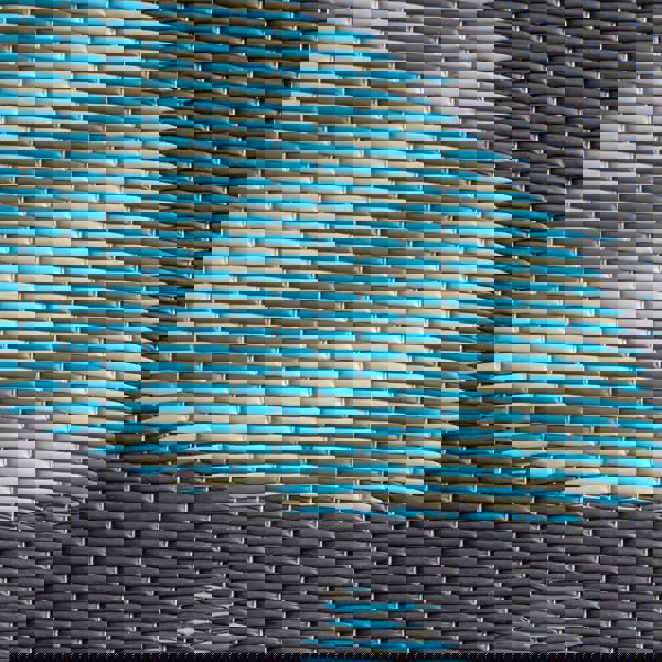 Samuel Alexander 1.5m x 2.1m Flora Leaves Large Outdoor Alfresco Patio Rug Mat in Blue