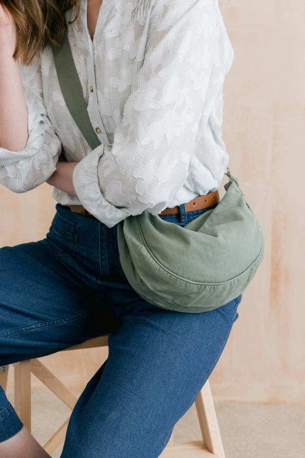 Lily & Me Cotton Tencel Crossbody Bag Laurel